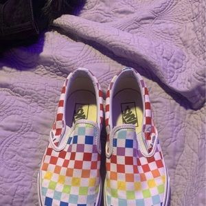 Rainbow checkered vans